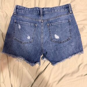 Women’s High-Rise Distressed Denim Shorts - Blue